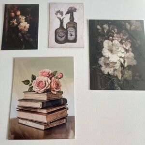 Vintage look books& Roses Art Prints